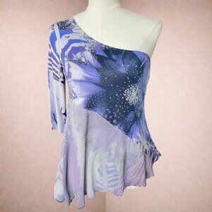 Y2K Charlotte Russe One-Shoulder Asymmetrical Top